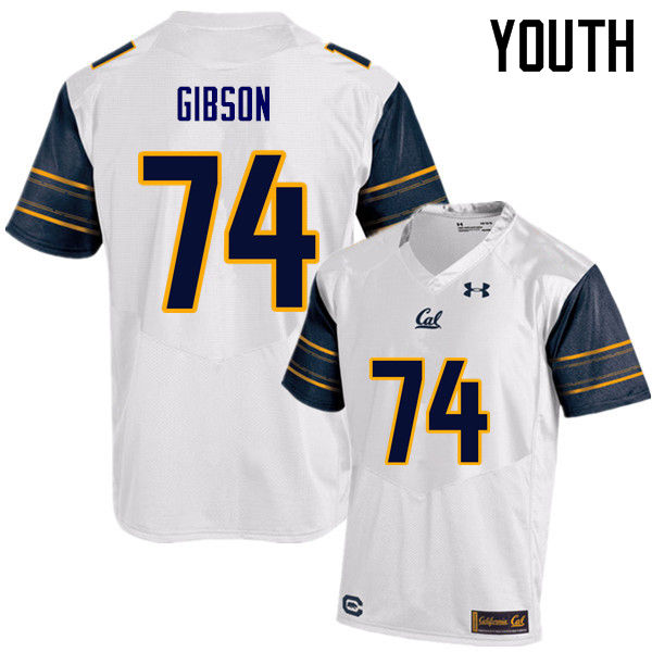 Youth #74 Ryan Gibson Cal Bears (California Golden Bears College) Football Jerseys Sale-White